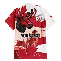 Personalised Canada Day 1867 Family Matching Mermaid Dress and Hawaiian Shirt Moose With Maple Leaves