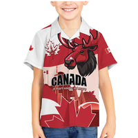 Personalised Canada Day 1867 Family Matching Mermaid Dress and Hawaiian Shirt Moose With Maple Leaves