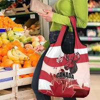 Canada Day 1867 Grocery Bag Moose With Maple Leaves