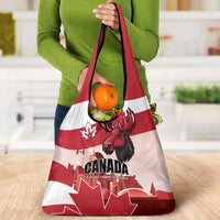 Canada Day 1867 Grocery Bag Moose With Maple Leaves