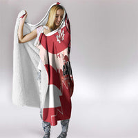 Canada Day 1867 Hooded Blanket Moose With Maple Leaves