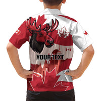 Personalised Canada Day 1867 Kid Hawaiian Shirt Moose With Maple Leaves