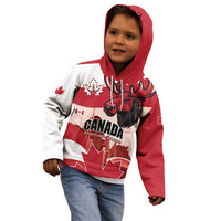 Personalised Canada Day 1867 Kid Hoodie Moose With Maple Leaves