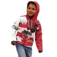 Personalised Canada Day 1867 Kid Hoodie Moose With Maple Leaves