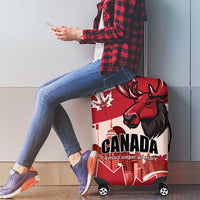 Canada Day 1867 Luggage Cover Moose With Maple Leaves