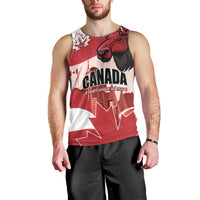 Personalised Canada Day 1867 Men Tank Top Moose With Maple Leaves