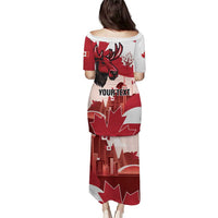 Personalised Canada Day 1867 Puletasi Moose With Maple Leaves