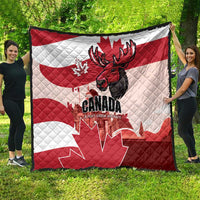 Canada Day 1867 Quilt Moose With Maple Leaves