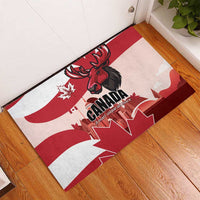 Canada Day 1867 Rubber Doormat Moose With Maple Leaves