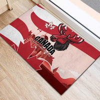 Canada Day 1867 Rubber Doormat Moose With Maple Leaves
