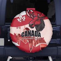 Canada Day 1867 Spare Tire Cover Moose With Maple Leaves