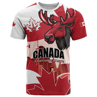Personalised Canada Day 1867 T Shirt Moose With Maple Leaves