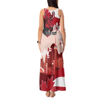 Personalised Canada Day 1867 Tank Maxi Dress Moose With Maple Leaves