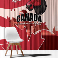 Canada Day 1867 Window Curtain Moose With Maple Leaves