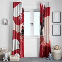 Canada Day 1867 Window Curtain Moose With Maple Leaves