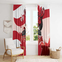 Canada Day 1867 Window Curtain Moose With Maple Leaves