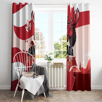 Canada Day 1867 Window Curtain Moose With Maple Leaves