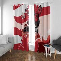 Canada Day 1867 Window Curtain Moose With Maple Leaves