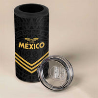 Custom Football 2025 Mexico 4 in 1 Can Cooler Tumbler Special Gold Edition