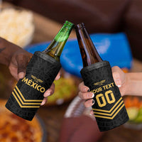 Custom Football 2025 Mexico 4 in 1 Can Cooler Tumbler Special Gold Edition