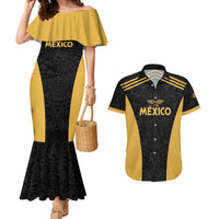 Custom Football 2025 Mexico Couples Matching Mermaid Dress and Hawaiian Shirt Special Gold Edition