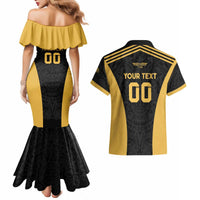 Custom Football 2025 Mexico Couples Matching Mermaid Dress and Hawaiian Shirt Special Gold Edition