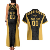 Custom Football 2025 Mexico Couples Matching Tank Maxi Dress and Hawaiian Shirt Special Gold Edition