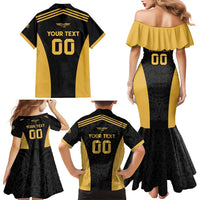 Custom Football 2025 Mexico Family Matching Mermaid Dress and Hawaiian Shirt Special Gold Edition