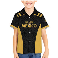 Custom Football 2025 Mexico Family Matching Mermaid Dress and Hawaiian Shirt Special Gold Edition