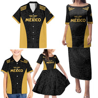 Custom Football 2025 Mexico Family Matching Puletasi and Hawaiian Shirt Special Gold Edition