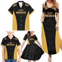 Custom Football 2025 Mexico Family Matching Summer Maxi Dress and Hawaiian Shirt Special Gold Edition