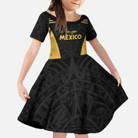 Custom Football 2025 Mexico Family Matching Tank Maxi Dress and Hawaiian Shirt Special Gold Edition