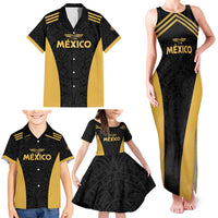 Custom Football 2025 Mexico Family Matching Tank Maxi Dress and Hawaiian Shirt Special Gold Edition