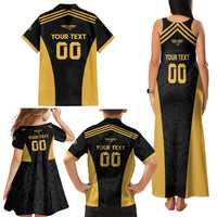 Custom Football 2025 Mexico Family Matching Tank Maxi Dress and Hawaiian Shirt Special Gold Edition