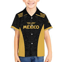 Custom Football 2025 Mexico Family Matching Tank Maxi Dress and Hawaiian Shirt Special Gold Edition