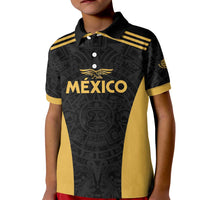 Custom Football 2025 Mexico Kid Polo Shirt Special Gold Edition