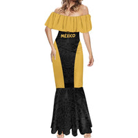 Custom Football 2025 Mexico Mermaid Dress Special Gold Edition