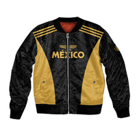Custom Football 2025 Mexico Sleeve Zip Bomber Jacket Special Gold Edition