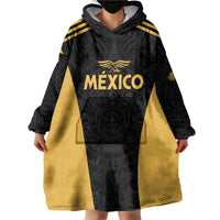 Custom Football 2025 Mexico Wearable Blanket Hoodie Special Gold Edition