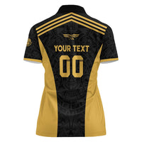 Custom Football 2025 Mexico Women Polo Shirt Special Gold Edition