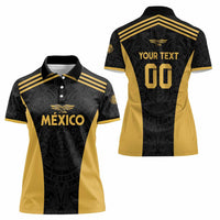 Custom Football 2025 Mexico Women Polo Shirt Special Gold Edition