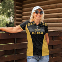 Custom Football 2025 Mexico Women Polo Shirt Special Gold Edition