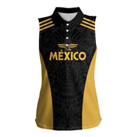 Custom Football 2025 Mexico Women Sleeveless Polo Shirt Special Gold Edition