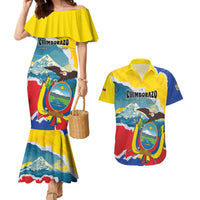 Personalized Ecuador Chimborazo Mountain Couples Matching Mermaid Dress and Hawaiian Shirt La Sultana de Los Andes