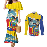Personalized Ecuador Chimborazo Mountain Couples Matching Mermaid Dress and Long Sleeve Button Shirt La Sultana de Los Andes