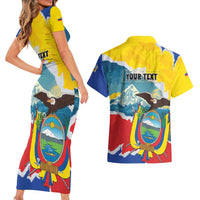 Personalized Ecuador Chimborazo Mountain Couples Matching Short Sleeve Bodycon Dress and Hawaiian Shirt La Sultana de Los Andes