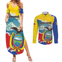 Personalized Ecuador Chimborazo Mountain Couples Matching Summer Maxi Dress and Long Sleeve Button Shirt La Sultana de Los Andes