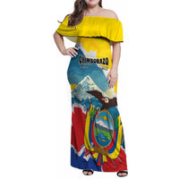 Personalized Ecuador Chimborazo Mountain Family Matching Off Shoulder Maxi Dress and Hawaiian Shirt La Sultana de Los Andes