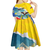Personalized Ecuador Chimborazo Mountain Kid Short Sleeve Dress La Sultana de Los Andes