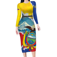 Personalized Ecuador Chimborazo Mountain Long Sleeve Bodycon Dress La Sultana de Los Andes